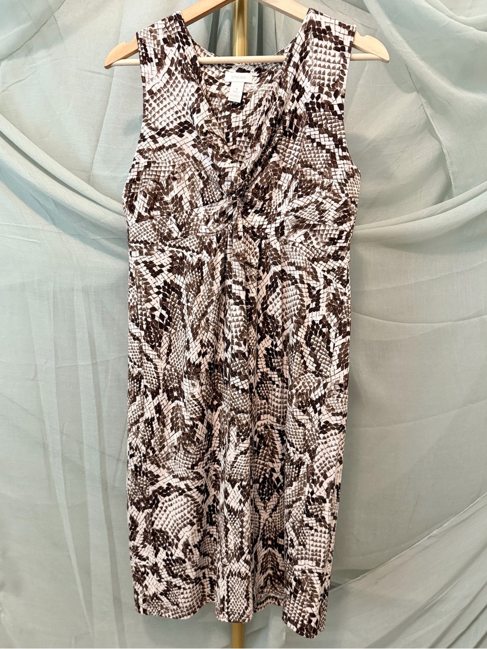 Chico's Brown and White Animal Print Dress